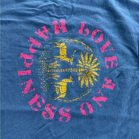 MOTHER Blue T-Shirt with Pink 'Love and Happiness' Graphic, Small - Picture 7 of 7
